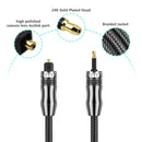 EMK OD6.0mm 3.5mm Digital Sound Toslink to Mini Toslink Digital Optical Audio Cable, Length:3m