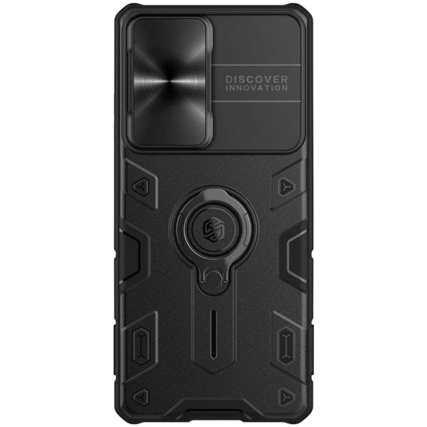 For Samsung Galaxy S21 Ultra 5G NILLKIN Shockproof CamShield Armor Protective Case with Invisible Ring Holder(Black)