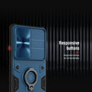 For Samsung Galaxy S21 Ultra 5G NILLKIN Shockproof CamShield Armor Protective Case with Invisible Ring Holder(Blue)