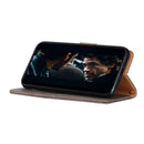 For HTC Desire 21 Pro 5G KHAZNEH Cowhide Texture Horizontal Flip Leather Case with Holder & Card Slots & Wallet(Khaki)