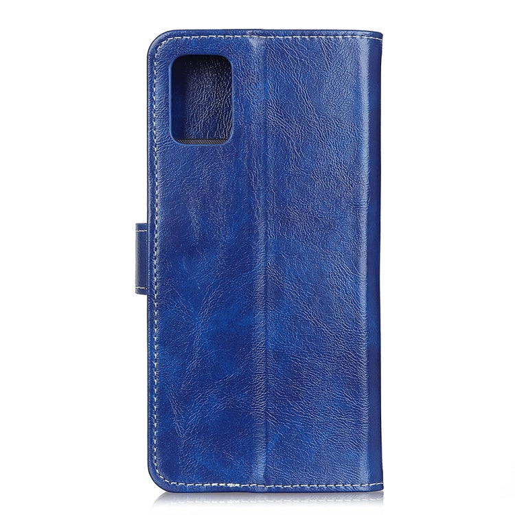 For HTC Desire 21 Pro 5G Retro Crazy Horse Texture Horizontal Flip Leather Case with Holder & Card Slots & Photo Frame & Wallet(Blue)