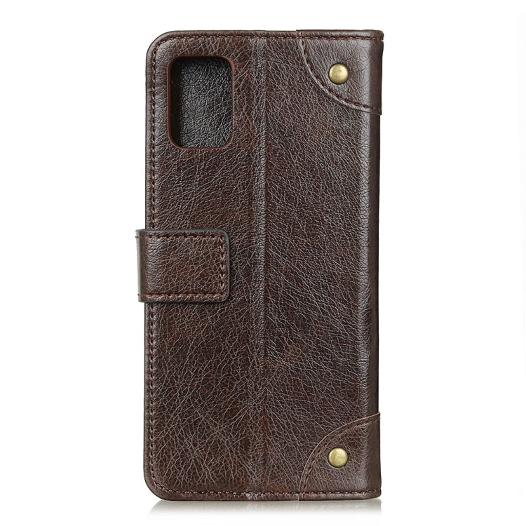 For HTC Desire 21 Pro 5G Copper Buckle Nappa Texture Horizontal Flip Leather Case with Holder & Card Slots & Wallet(Cofffee)