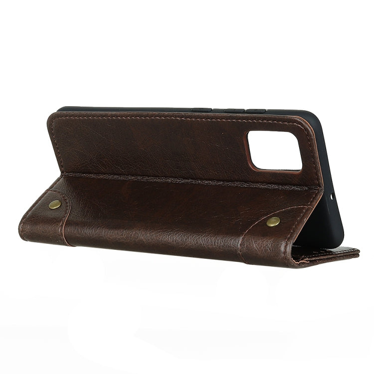 For HTC Desire 21 Pro 5G Copper Buckle Nappa Texture Horizontal Flip Leather Case with Holder & Card Slots & Wallet(Cofffee)