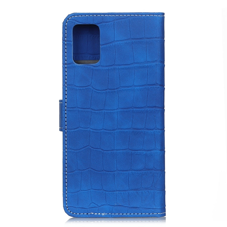 For HTC Desire 21 Pro 5G Crocodile Texture Horizontal Flip Leather Case with Holder & Card Slots & Wallet(Blue)