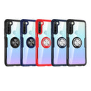 For Xiaomi Redmi Note 8 Shockproof TPU + Acrylic Protective Case with Metal Ring Holder(Red)