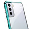 For Samsung Galaxy S21 5G Four-corner Shockproof Anti-peeping Magnetic Metal Frame Double-sided Tempered Glass Case(Blue)