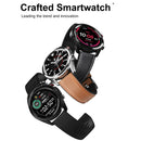 DT91 1.28 inch LTPS LCD Screen IP67 Smart Watch, Support Sleep Monitor / Bluetooth Photograph / Heart Rate Monitor / Blood Pressure Monitoring(Black Leather Strap)