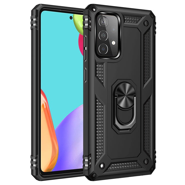 For Samsung Galaxy A52 5G / 4G Shockproof TPU + PC Protective Case with 360 Degree Rotating Holder(Black)