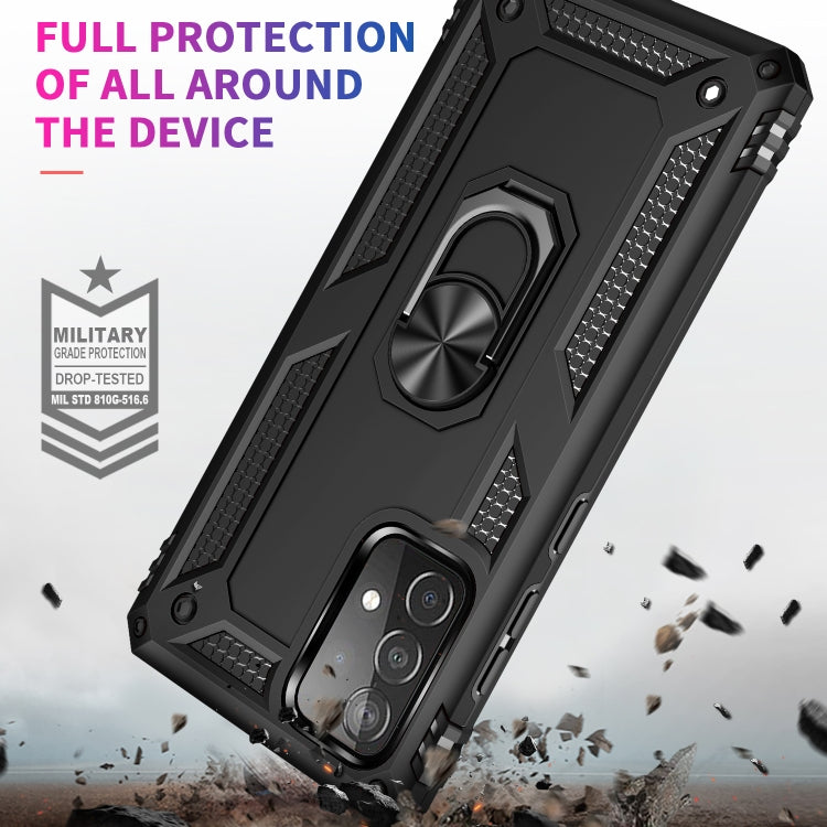 For Samsung Galaxy A52 5G / 4G Shockproof TPU + PC Protective Case with 360 Degree Rotating Holder(Black)