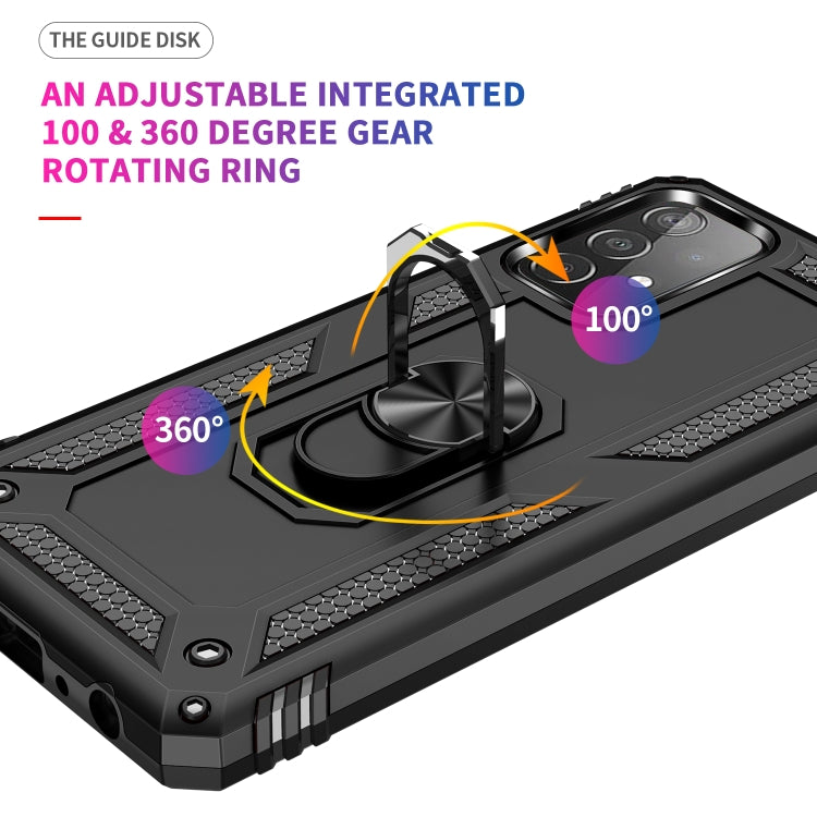 For Samsung Galaxy A52 5G / 4G Shockproof TPU + PC Protective Case with 360 Degree Rotating Holder(Black)