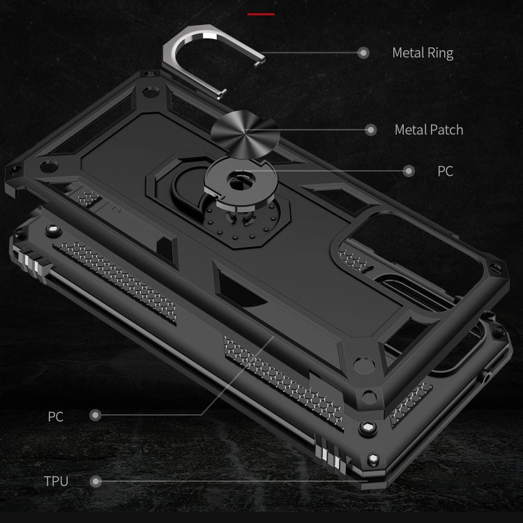 For Samsung Galaxy A52 5G / 4G Shockproof TPU + PC Protective Case with 360 Degree Rotating Holder(Black)