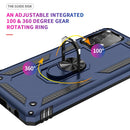 For Samsung Galaxy A52 5G / 4G Shockproof TPU + PC Protective Case with 360 Degree Rotating Holder(Blue)