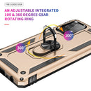For Samsung Galaxy A52 5G / 4G Shockproof TPU + PC Protective Case with 360 Degree Rotating Holder(Gold)