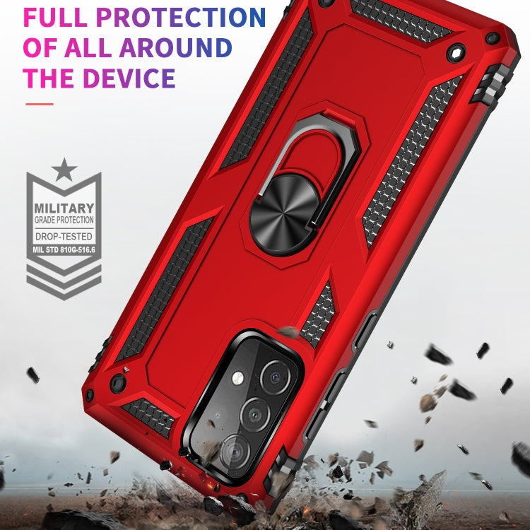 For Samsung Galaxy A52 5G / 4G Shockproof TPU + PC Protective Case with 360 Degree Rotating Holder(Red)