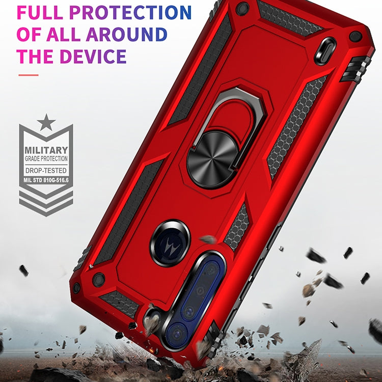 For Motorola Moto One Fusion Shockproof TPU + PC Protective Case with 360 Degree Rotating Holder(Silver)