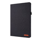 For Lenovo Tab M10 Horizontal Flip TPU + Fabric PU Leather Protective Case with Name Card Clip(Black)