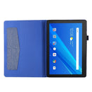 For Lenovo Tab M10 Horizontal Flip TPU + Fabric PU Leather Protective Case with Name Card Clip(Dark Blue)