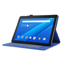 For Lenovo Tab M10 Horizontal Flip TPU + Fabric PU Leather Protective Case with Name Card Clip(Dark Blue)