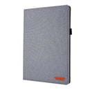 For Lenovo Tab M10 Horizontal Flip TPU + Fabric PU Leather Protective Case with Name Card Clip(Grey)