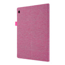 For Lenovo Tab M10 Horizontal Flip TPU + Fabric PU Leather Protective Case with Name Card Clip(Rose Red)