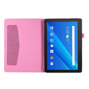 For Lenovo Tab M10 Horizontal Flip TPU + Fabric PU Leather Protective Case with Name Card Clip(Rose Red)