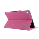 For Lenovo Tab M10 Horizontal Flip TPU + Fabric PU Leather Protective Case with Name Card Clip(Rose Red)