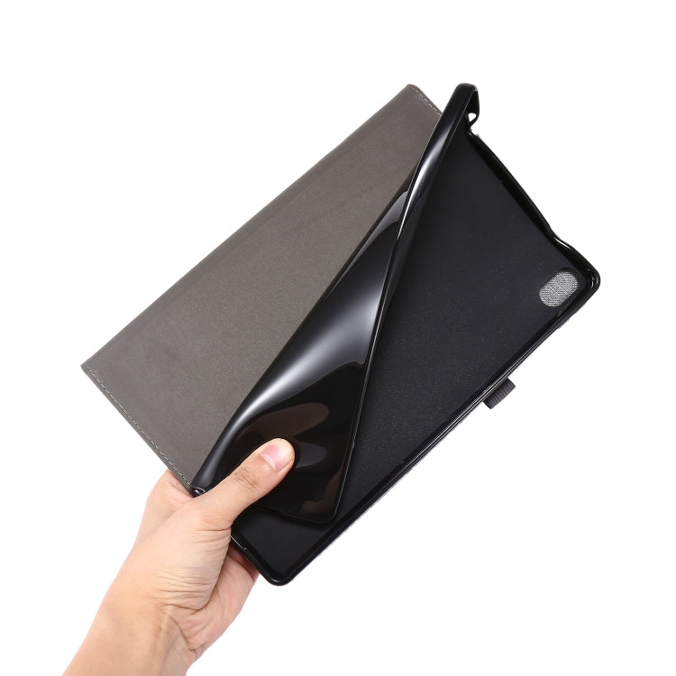 For Lenovo Tab P11 Horizontal Flip TPU + Fabric PU Leather Protective Case with Name Card Clip(Dark Blue)