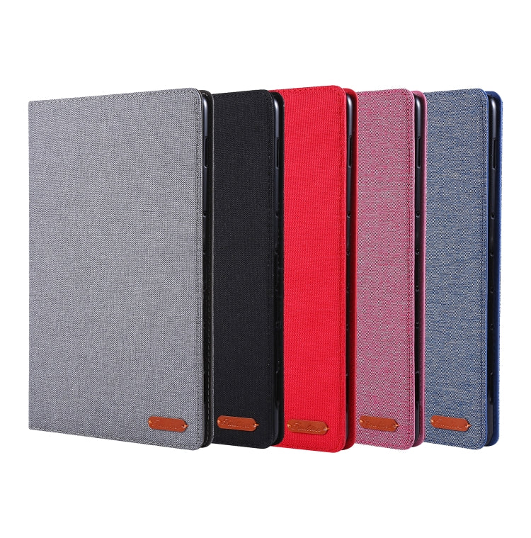 For Lenovo Tab P11 Horizontal Flip TPU + Fabric PU Leather Protective Case with Name Card Clip(Dark Blue)