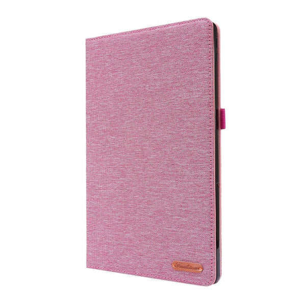 For Lenovo Tab P11 Horizontal Flip TPU + Fabric PU Leather Protective Case with Name Card Clip(Rose Red)