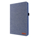 For Samsung Galaxy Tab S8+ / Tab S8 Plus / Tab S7 FE / Tab S7+ / T970 Horizontal Flip TPU + Fabric PU Leather Protective Case with Name Card Clip(Dark Blue)