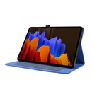 For Samsung Galaxy Tab S8+ / Tab S8 Plus / Tab S7 FE / Tab S7+ / T970 Horizontal Flip TPU + Fabric PU Leather Protective Case with Name Card Clip(Dark Blue)
