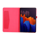 For Samsung Galaxy Tab S8+ / Tab S8 Plus / Tab S7 FE / Tab S7+ / T970 Horizontal Flip TPU + Fabric PU Leather Protective Case with Name Card Clip(Red)