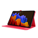 For Samsung Galaxy Tab S8+ / Tab S8 Plus / Tab S7 FE / Tab S7+ / T970 Horizontal Flip TPU + Fabric PU Leather Protective Case with Name Card Clip(Red)