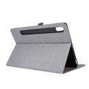 For Samsung Galaxy Tab S8+ / Tab S8 Plus / Tab S7 FE / Tab S7+ / T970 Horizontal Flip TPU + Fabric PU Leather Protective Case with Name Card Clip(Red)