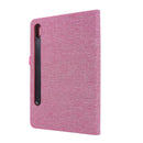 For Samsung Galaxy Tab S8+ / Tab S8 Plus / Tab S7 FE / Tab S7+ / T970 Horizontal Flip TPU + Fabric PU Leather Protective Case with Name Card Clip(Rose Red)
