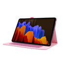 For Samsung Galaxy Tab S8+ / Tab S8 Plus / Tab S7 FE / Tab S7+ / T970 Horizontal Flip TPU + Fabric PU Leather Protective Case with Name Card Clip(Rose Red)