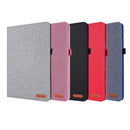 For Samsung Galaxy Tab S8+ / Tab S8 Plus / Tab S7 FE / Tab S7+ / T970 Horizontal Flip TPU + Fabric PU Leather Protective Case with Name Card Clip(Rose Red)