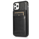 Solid Color PC + TPU Protective Case with Holder & Card Slots For iPhone 11(Black)