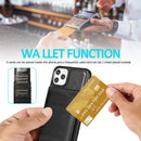 Solid Color PC + TPU Protective Case with Holder & Card Slots For iPhone 11(Black)