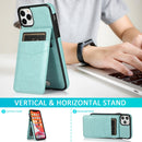 Solid Color PC + TPU Protective Case with Holder & Card Slots For iPhone 11(Green)