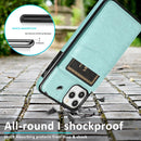 Solid Color PC + TPU Protective Case with Holder & Card Slots For iPhone 11(Green)