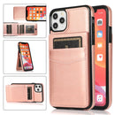 Solid Color PC + TPU Protective Case with Holder & Card Slots For iPhone 11(Rose Gold)