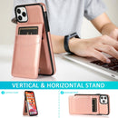 Solid Color PC + TPU Protective Case with Holder & Card Slots For iPhone 11(Rose Gold)