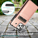 Solid Color PC + TPU Protective Case with Holder & Card Slots For iPhone 11(Rose Gold)