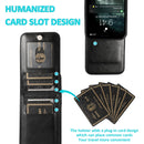 Solid Color PC + TPU Protective Case with Holder & Card Slots For iPhone 12 / 12 Pro(Black)