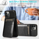 Solid Color PC + TPU Protective Case with Holder & Card Slots For iPhone 12 / 12 Pro(Black)