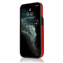 Solid Color PC + TPU Protective Case with Holder & Card Slots For iPhone 12 / 12 Pro(Red)