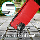 Solid Color PC + TPU Protective Case with Holder & Card Slots For iPhone 12 / 12 Pro(Red)