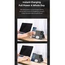ROCK RWC-0518 3 In 1 Intelligent PU Leather Wireless Charger Station for Huawei Watch / Smart Phones / Wireless Earphone(Grey)