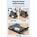 ROCK RWC-0518 3 In 1 Intelligent PU Leather Wireless Charger Station for Huawei Watch / Smart Phones / Wireless Earphone(Grey)